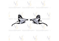 Шифтер/тормозная ручка Shimano Tourney ST-EF65 лев/пра 3*7ск серебро тр.+оплетк ESTEF65P7AS