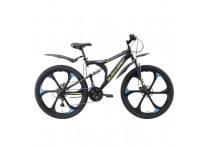 Велосипед Black One Totem FS 26 D FW черный/зеленый/серый 2018-2019