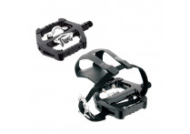 Педали SPIN BIKE контактные MTB двусторонние, с туклипсами, на промподшипниках, 159х114мм