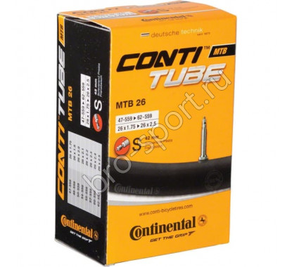 Камера 26x1.75-2.5' Continental MTB 26 вело нип. 42мм (200гр.) (01816310000)