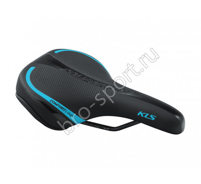 Велосипедное седло Kellys COMFORTLINE, 262х191мм, цвет: чёрное с синей полоской