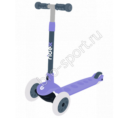 Самокат 3-х колесный RIDEX Hero, 120/80 мм, фиолетовый/серый